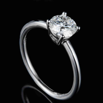 1 Carat Moissanite 925 Sterling Silver Solitaire Ring