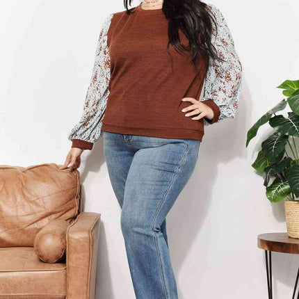 And The Why  Full Size Foil Printed Sleeve Top