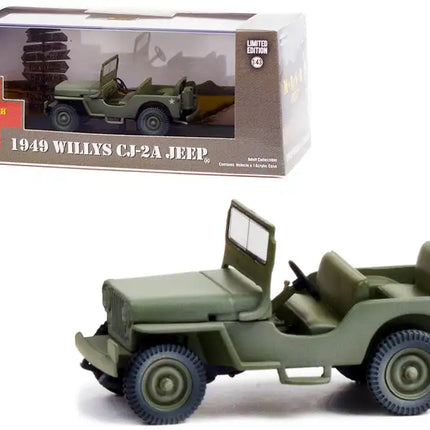 1949 Willys CJ-2A Jeep Army Green "MASH" (1972-1983) TV Series 1/43 Diecast Model Car by Greenlight