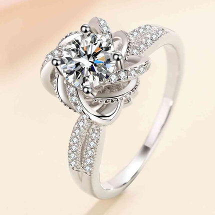 1 Carat Moissanite 925 Sterling Silver Ring