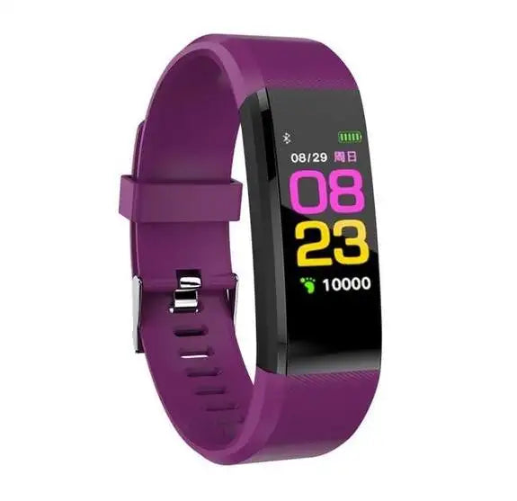 Color: Púrpura - Pulsera inteligente con pulsera Bluetooth Monitor de ritmo cardíaco Reloj Actividad Fitness Tracker