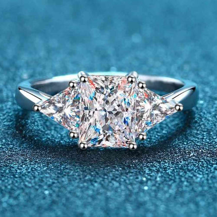 3 Carat Moissanite 925 Sterling Silver Rhodium-Plated Ring