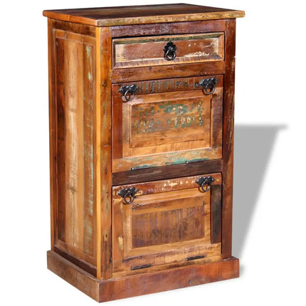 vidaXL 4-Layer Shoe Cabinet with Drawer Solid Reclaimed Wood