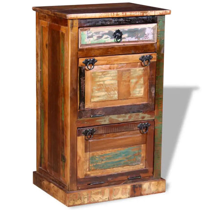 vidaXL 4-Layer Shoe Cabinet with Drawer Solid Reclaimed Wood