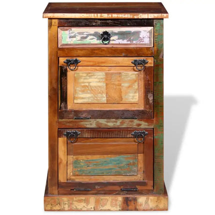 vidaXL 4-Layer Shoe Cabinet with Drawer Solid Reclaimed Wood