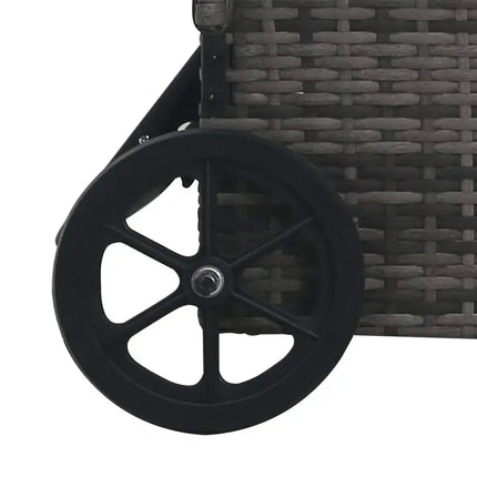 vidaXL Sun Lounger with Wheels Poly Rattan Anthracite