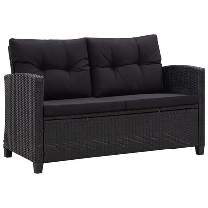 vidaXL Garden Sofa Set with Cushions 6 Pieces Poly Rattan Dark Gray/Black