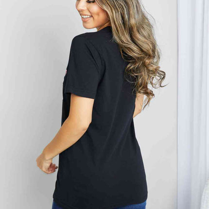 mineB Full Size Graphic Round Neck Tee Shirt