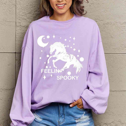 Simply Love Full Size Graphic Drop Shoulder Sweatshirt
