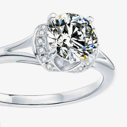 1 Carat Moissanite Split Shank Ring