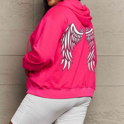 Simply Love Full Size Angel Wings Graphic Hoodie