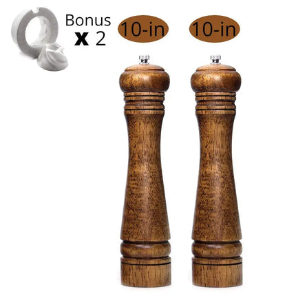 Salt and Pepper Mills, Solid Wood Pepper Mill