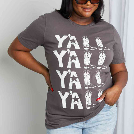 mineB Full Size Y'ALL Cowboy Boots Graphic Tee