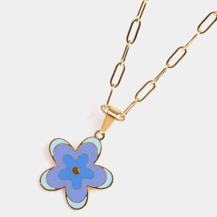 Flower Pendant Stainless Steel Necklace
