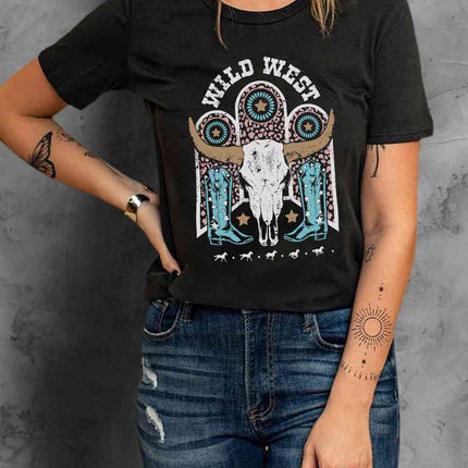 WILD WEST Graphic Short Sleeve Tee Shirt - Vickie Lynn's