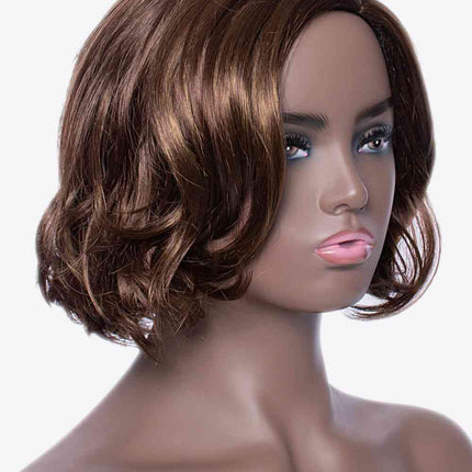 Full Machine Short Wave Bobo Wigs in Brown 10''