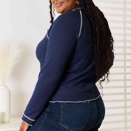 Basic Bae Long Raglan Sleeve Round Neck Top - Vickie Lynn's