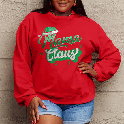 Simply Love Full Size MAMA CLAUS Round Neck Sweatshirt