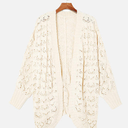 Plus Size Open Front Long Sleeve Cardigan