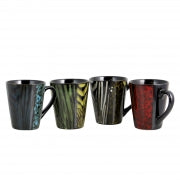 Gibson Home Ashanti Damask  4 Piece 14 oz. Mug Set in Assorted Colors