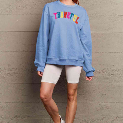 Simply Love Full Size THANKFUL Graphic Sweatshirt