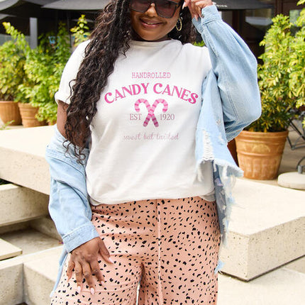 Simply Love Full Size CANDY CANES Short Sleeve T-Shirt