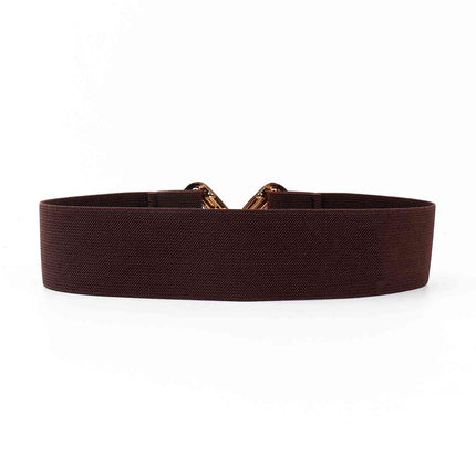Geometric Buckle Elastic Wide Belt
