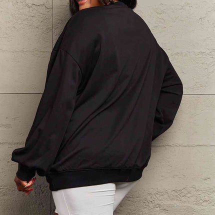 Simply Love Simply Love Full Size Dropped Shoulder SKULL Graphic Sweatshirt