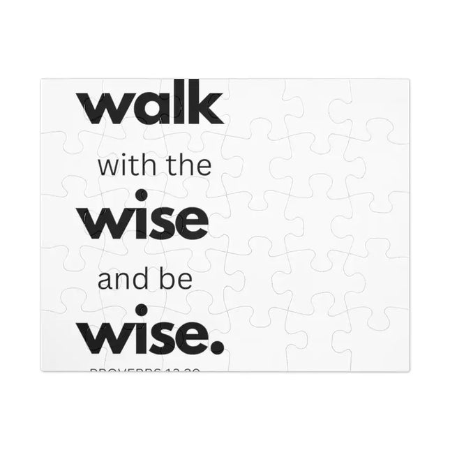 Home Decor, Puzzle Print for Children or Adults, Walk With The Wise And Be Wise, Scriptural Inspiration