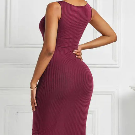 Women's Plus Size Solid Color Sleeveless Dress