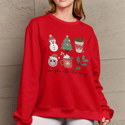 Simply Love Full Size JINGLE ALL THE WAY Long Sleeve Sweatshirt