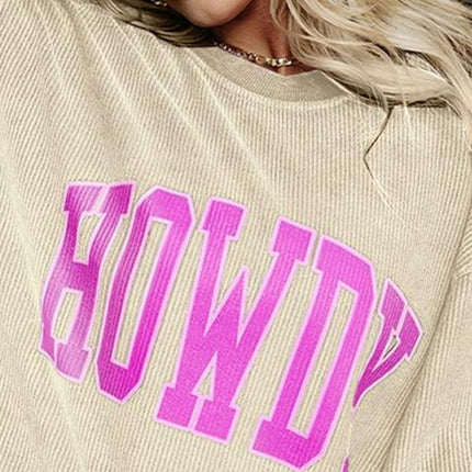 Full Size HOWDY Graphic Round Neck Sweatshirt