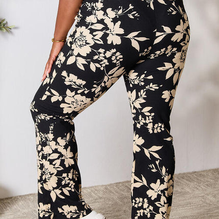 Heimish Full Size High Waist Floral Flare Pants