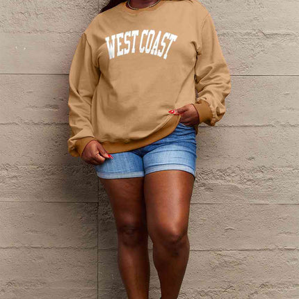 Simply Love Full Size WEST COAST Graphic Long Sleeve Sweatshirt