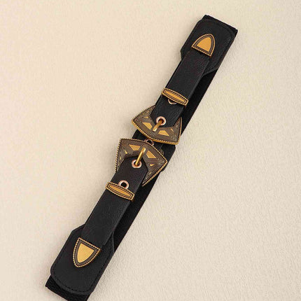 Double Buckle PU Leather Belt
