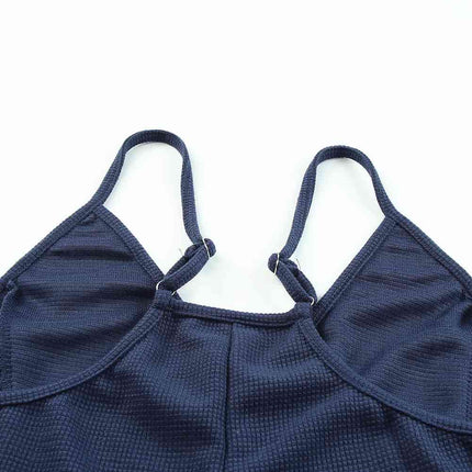 Spaghetti Strap Deep V Jumpsuit with Pockets