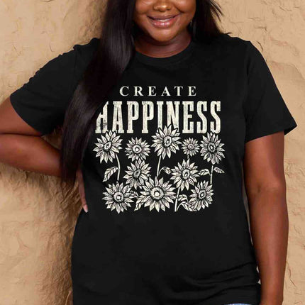 Simply Love Full Size CREATE HAPPINESS Graphic Cotton T-Shirt