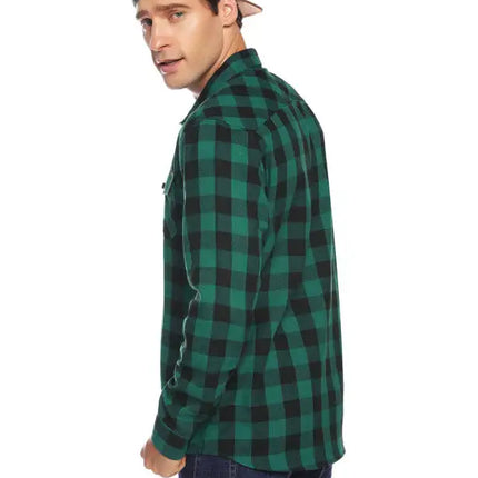 Men's Flannel Plaid Long Sleeve Shirt