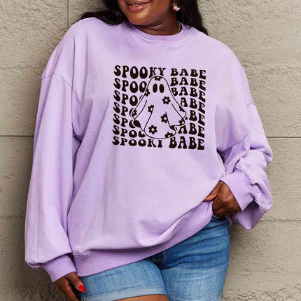 Simply Love Full Size SPOOKY BABE Graphic Sweatshirt