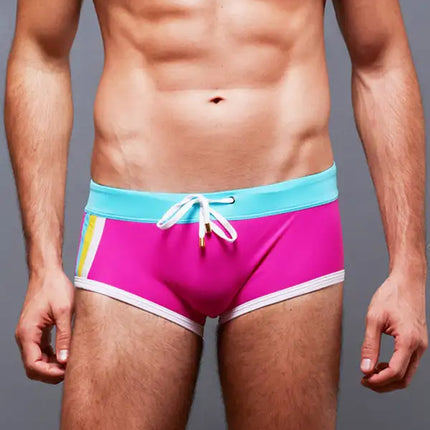 Bañador tipo bóxer con cintura ancha y bloques de color para hombre 