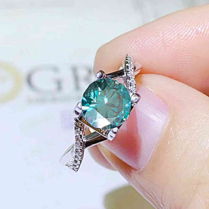 1 Carat Moissanite Crisscross 925 Sterling Silver Ring