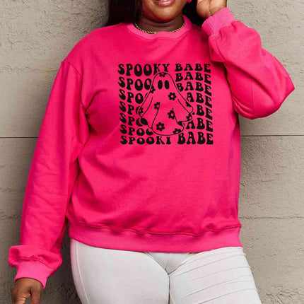 Simply Love Full Size SPOOKY BABE Graphic Sweatshirt