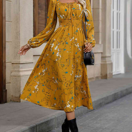 Square Neck Smocked Waist Dress