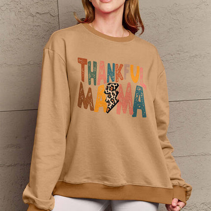 Simply Love Full Size Letter Graphic Long Sleeve Sweatshirt
