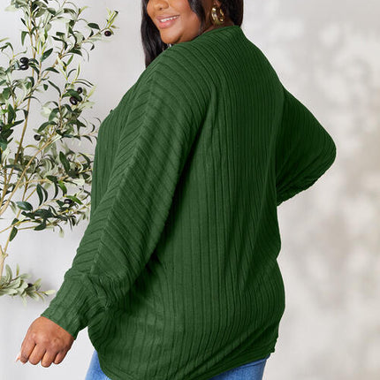 Basic Bae Full Size Ribbed Cocoon Cardigan - Vickie Lynn's