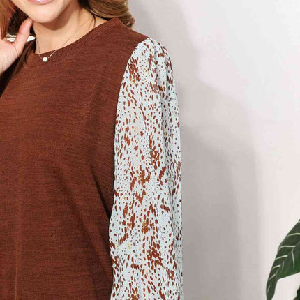 And The Why  Full Size Foil Printed Sleeve Top