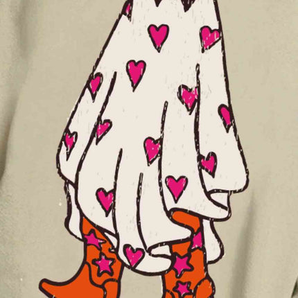 Ghost Graphic Dropped Shoulder Sweatshirt