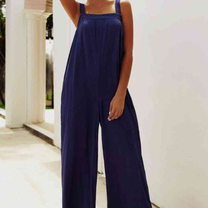 Wide Strap Wide Leg Jumpsuit