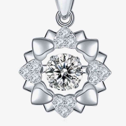 Moissanite Flower Shape Pendant Necklace