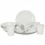 Gibson Home Tuxedo Deluxe 12-Piece Dinnerware Set